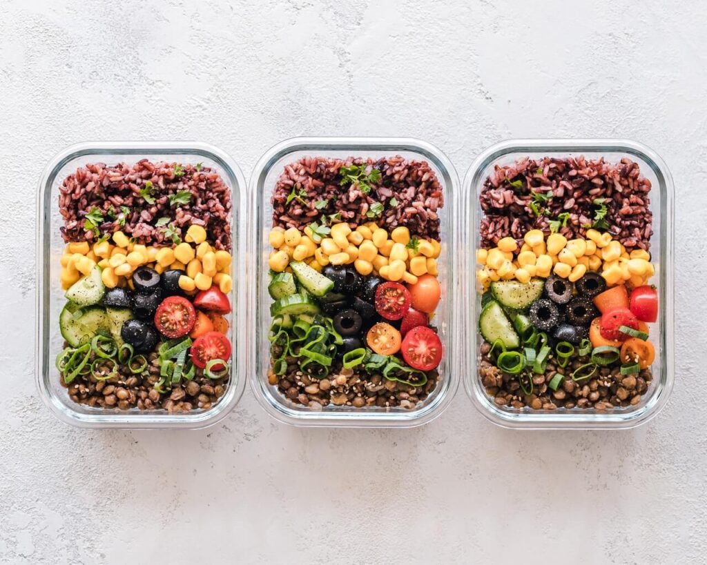 meals prepped to take to work for lunch or dinner