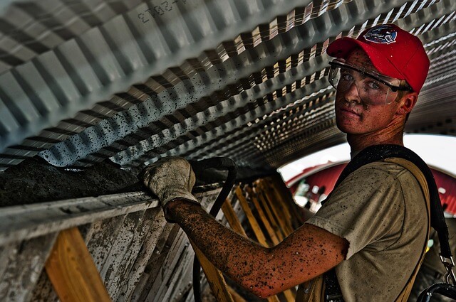 a construction worker hard at work