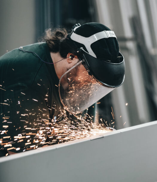 Machinist working on part