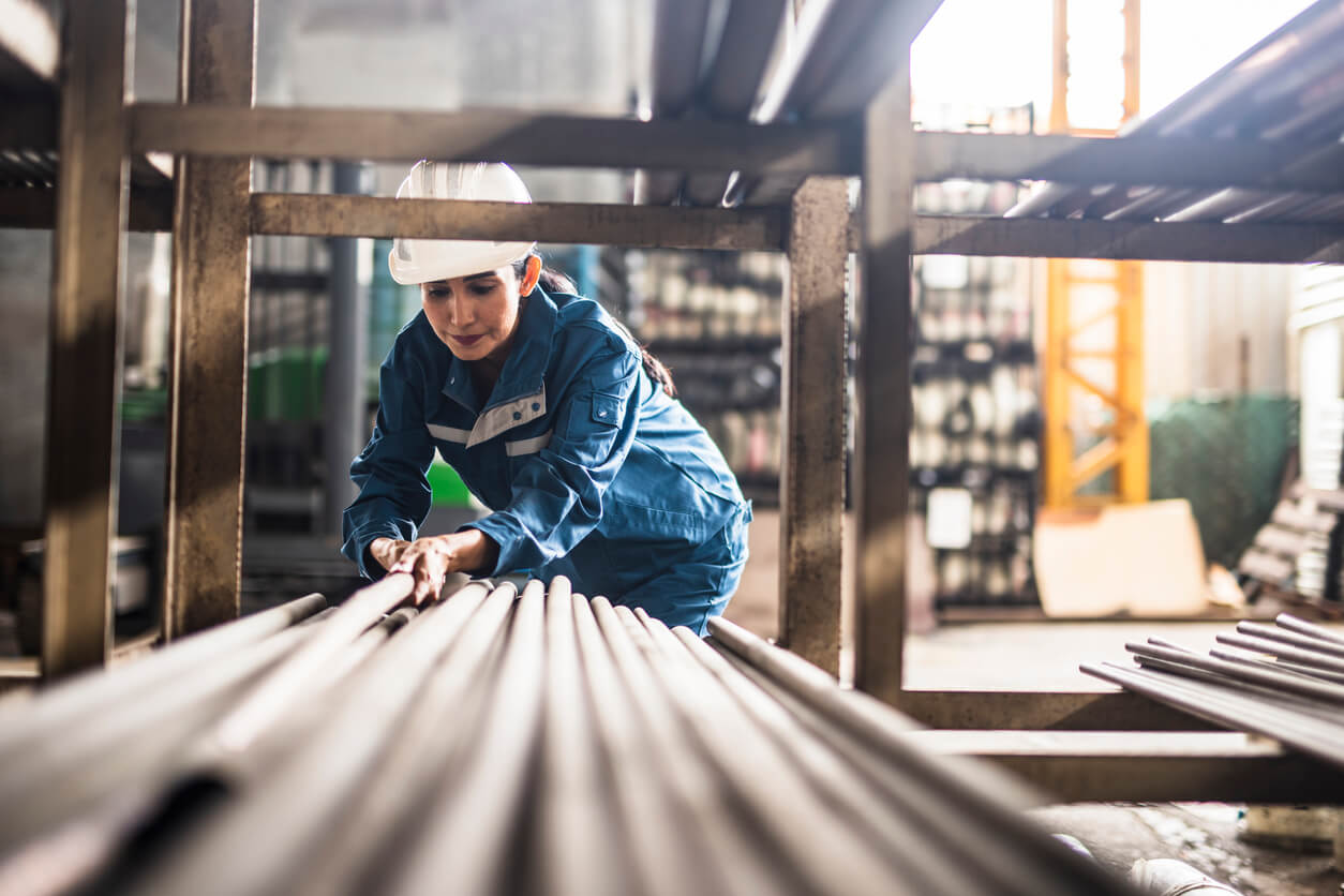 woman in manufacturing facility