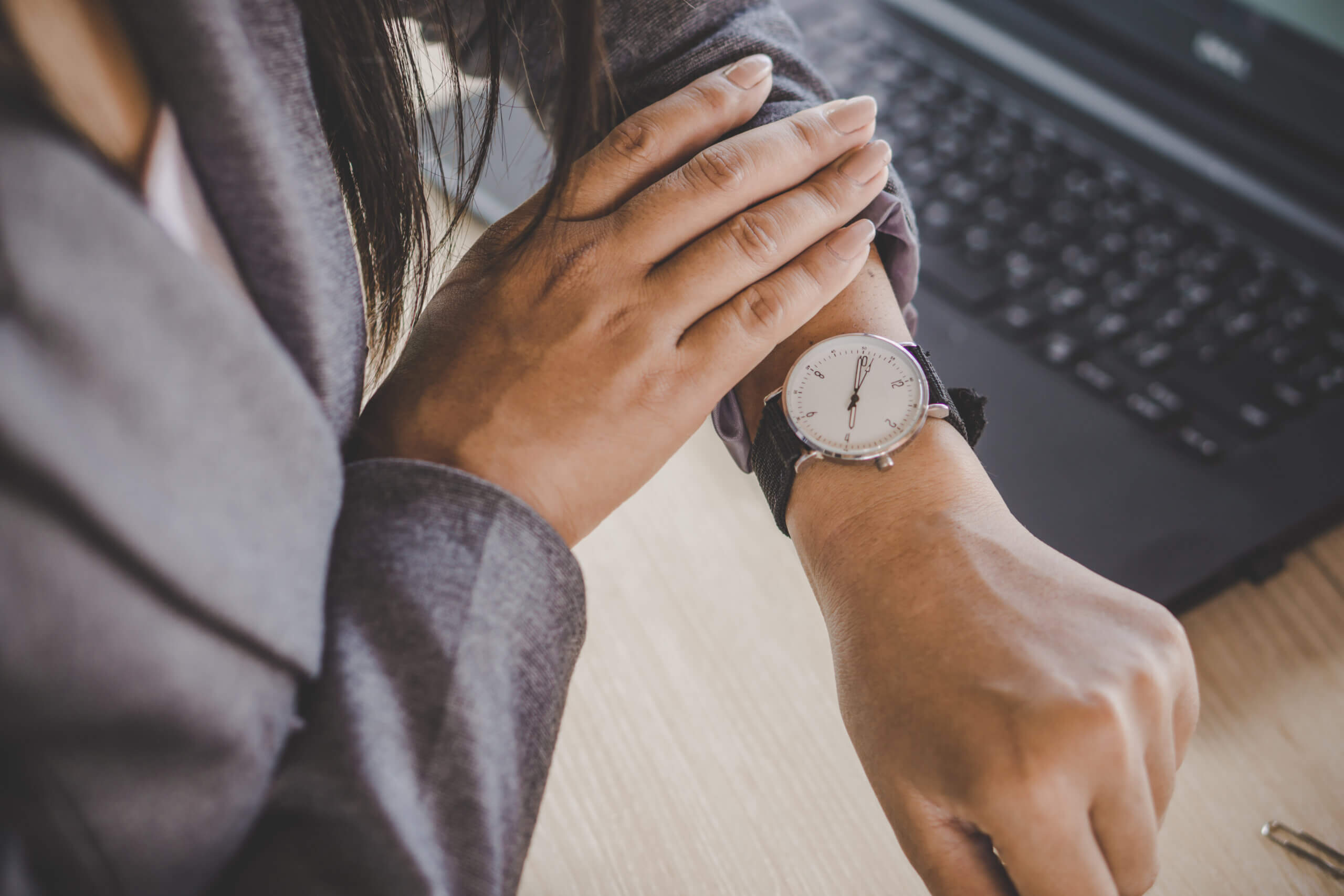 woman with watch on wrist